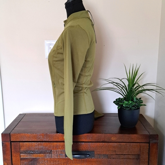 Oner Active Timeless Jacket Olive Green  Activewear Zip Front Top - Picture 14 of 15